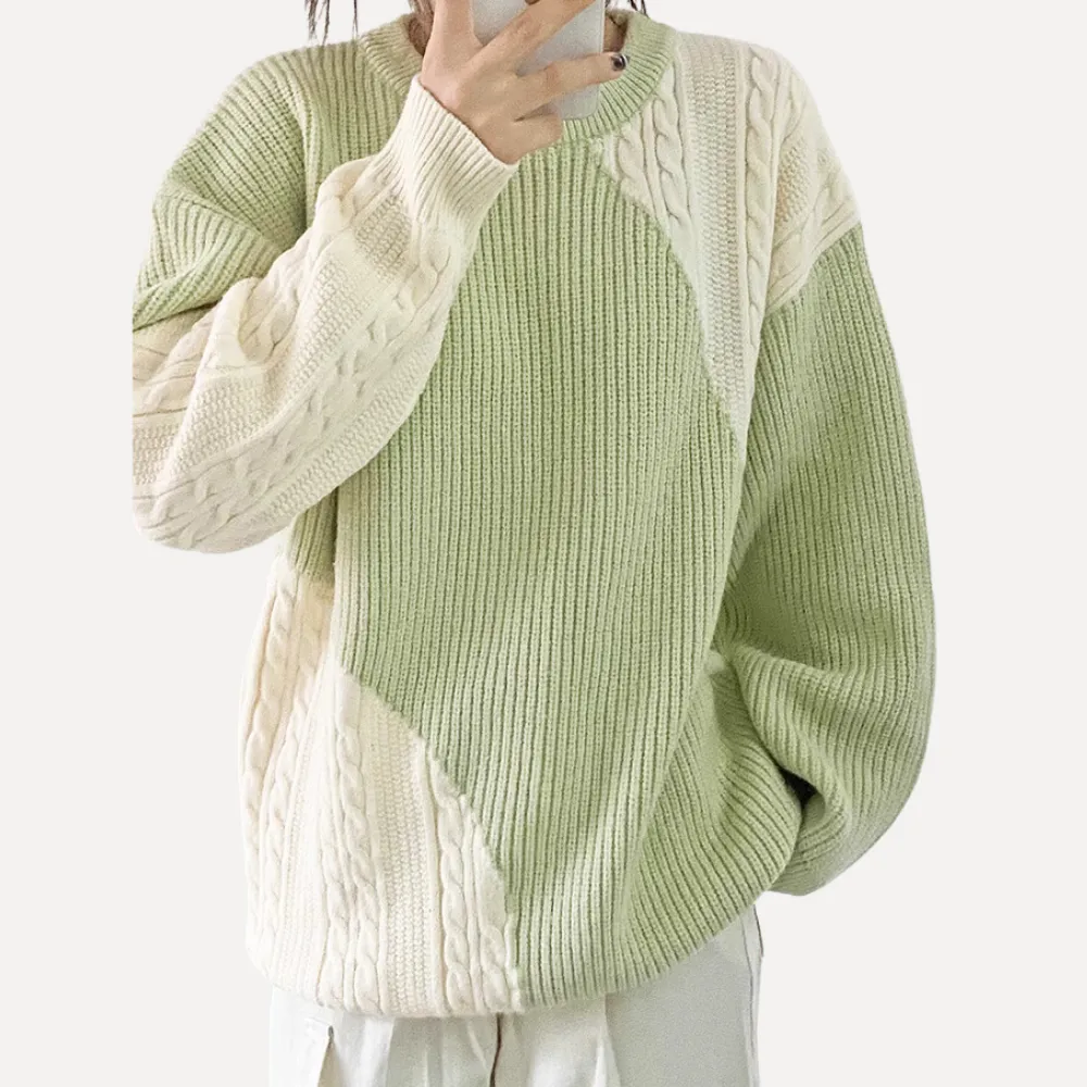 Casual Contrast Deer Plush Sweater