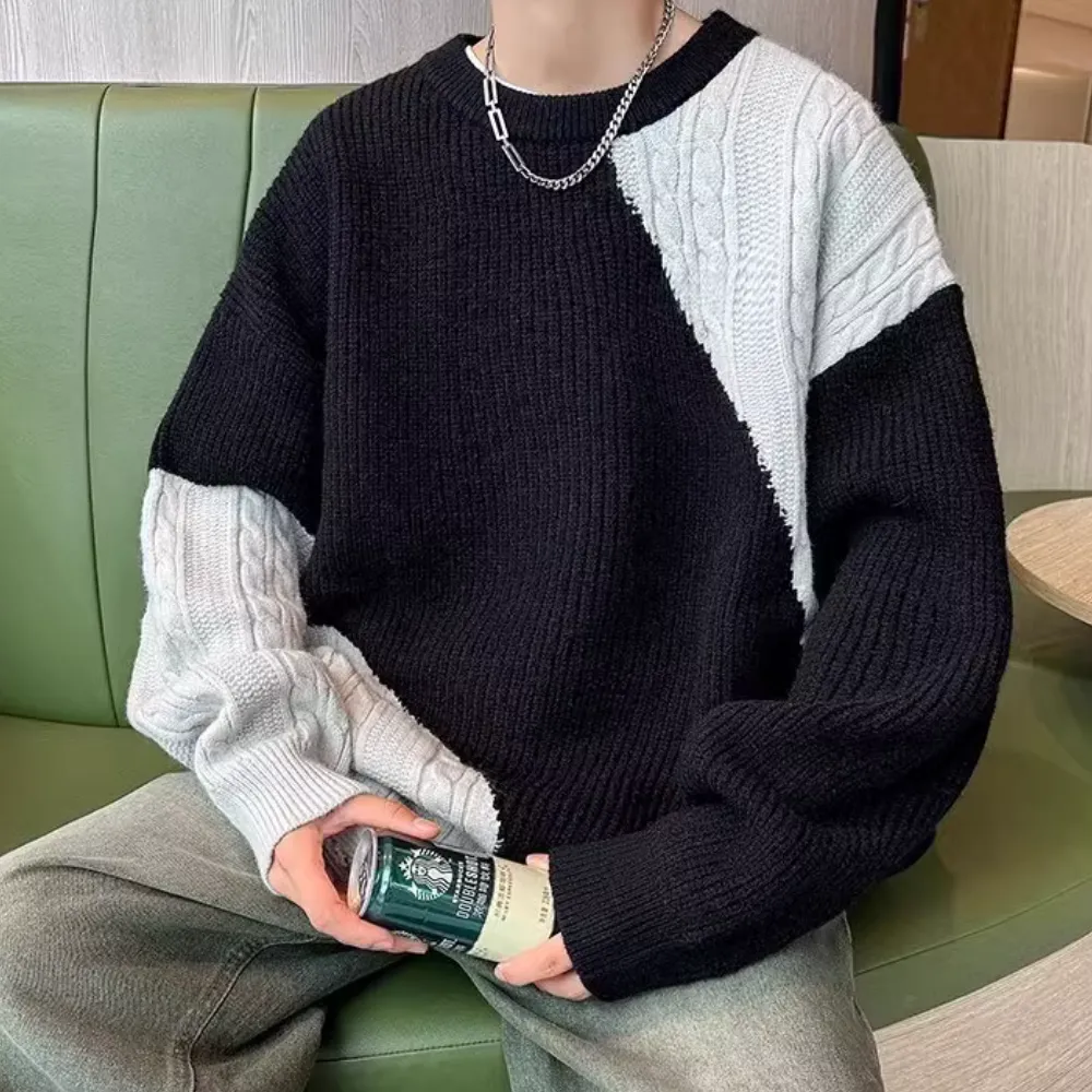Casual Contrast Deer Plush Sweater