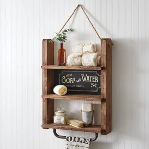 Charming Farmhouse-Style Bathroom Shelf