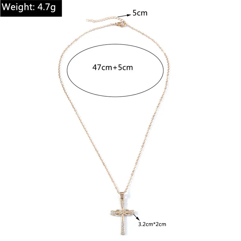 Christianartbag Jewelry, Cross Necklace for Women Men Gold Silver Color Dazzling Crystal Jesus Crucifix Necklace Christian Jewelry,CABJWL08270723