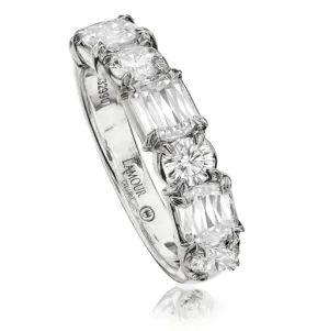 Christopher Designs 14k White Gold Crisscut L'Amour and Round Diamond Band