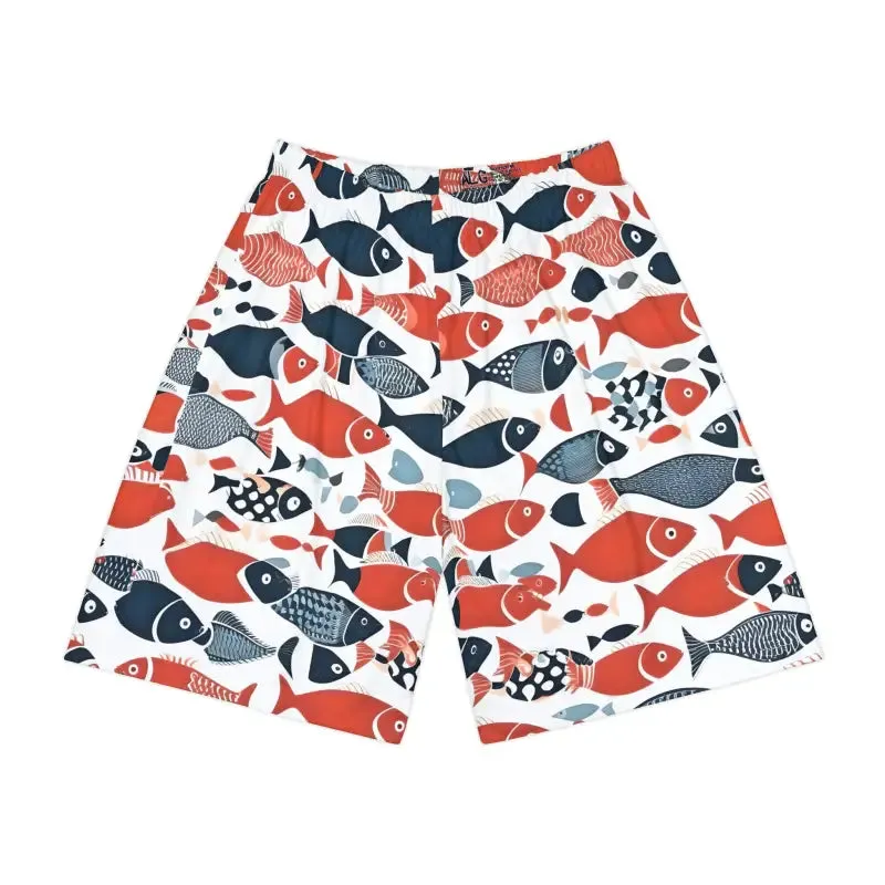 Colorful Fishes Mens Sports Shorts Bold Look