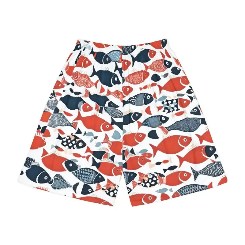 Colorful Fishes Mens Sports Shorts Bold Look