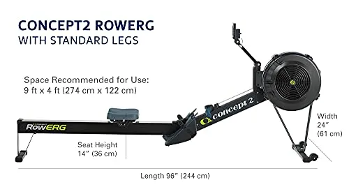 Concept 1 Row Erg with PM5 (Standard Legs, Black)