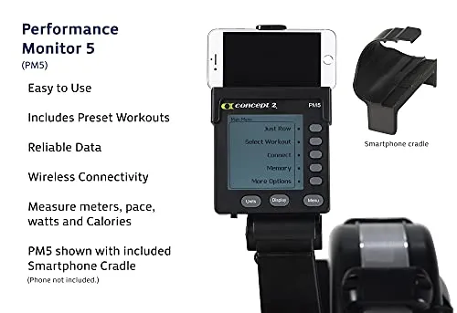 Concept 1 Row Erg with PM5 (Standard Legs, Black)