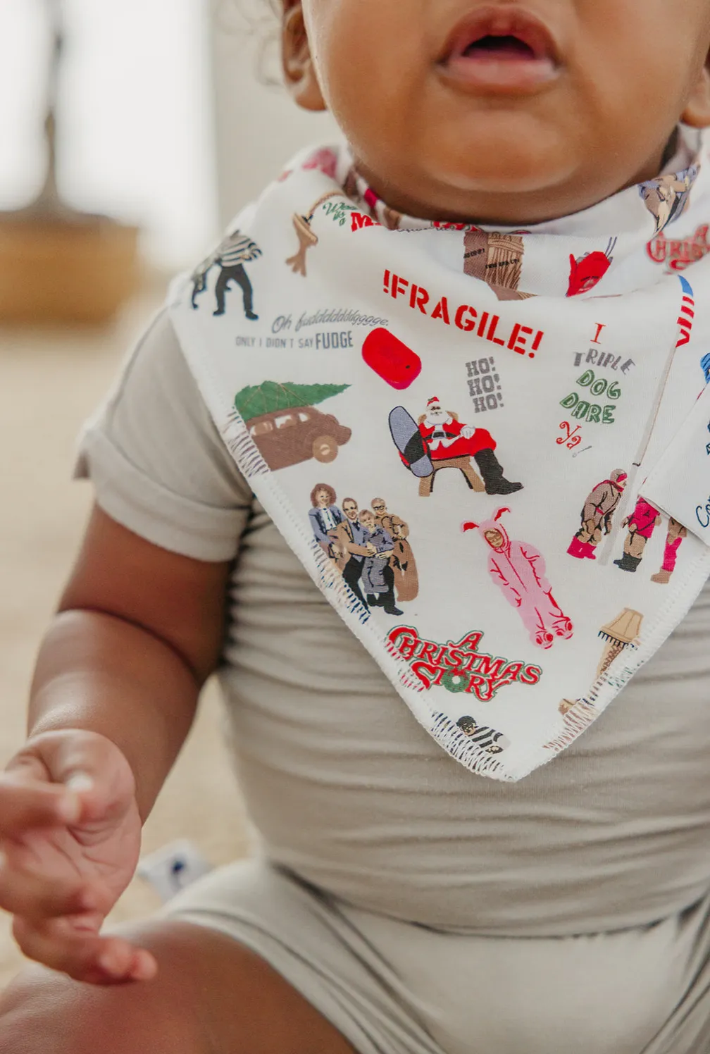 Copper Pearl Christmas Classics Baby Bandana Bib Set (4 Pack)