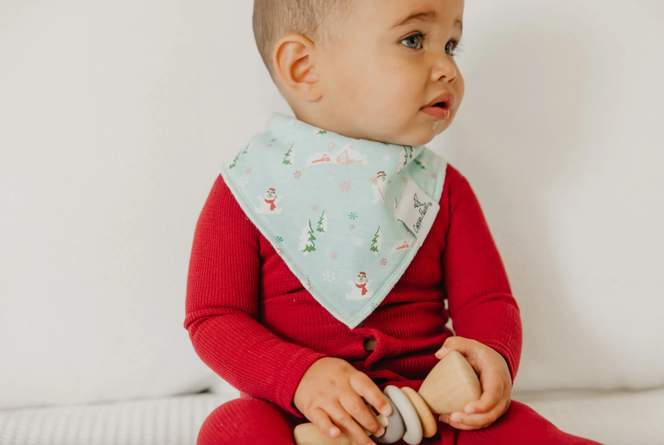Copper Pearl Christmas Classics Baby Bandana Bib Set (4 Pack)