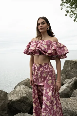 Cora Off-shoulder Ruffle Top Orchid