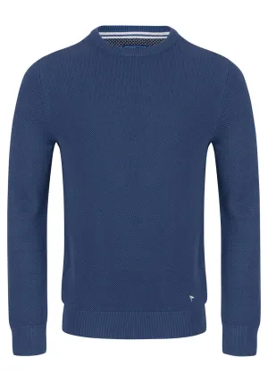Cotton Crew Neck Sweater - Blue