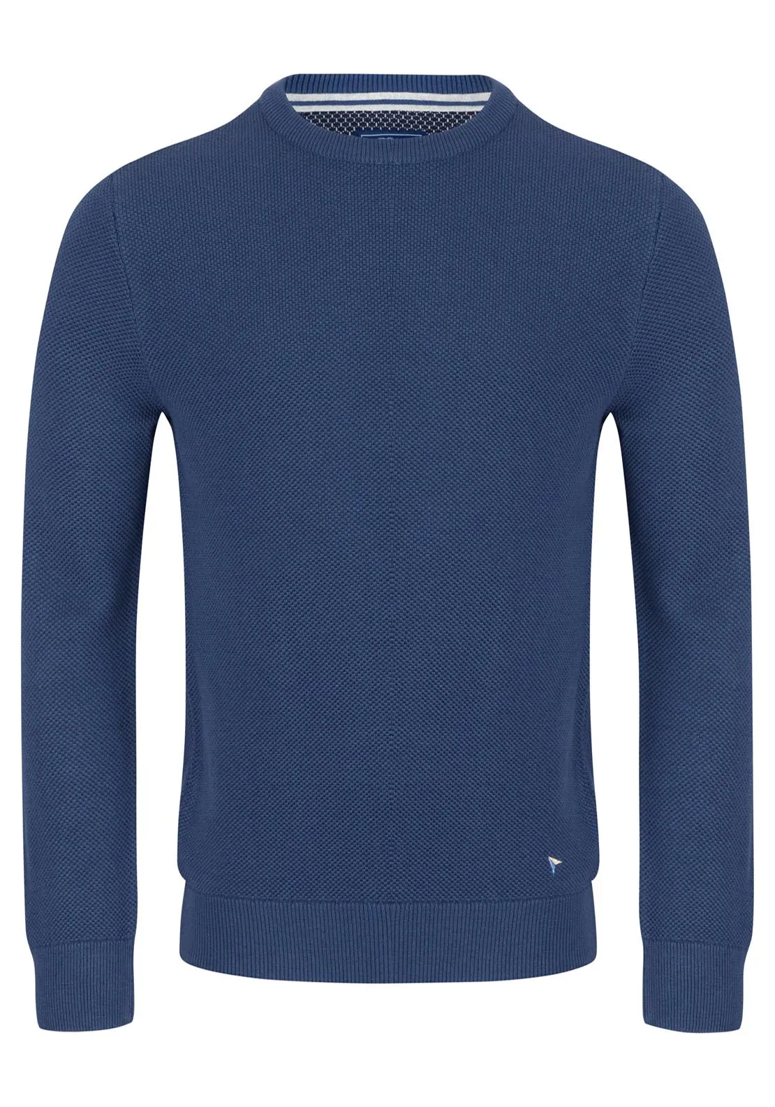 Cotton Crew Neck Sweater - Blue