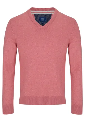 Cotton Crew Neck Sweater - Pink