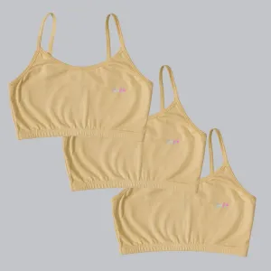 Cotton Spandex Super Soft Training Bra for Girls (Pack of 3)