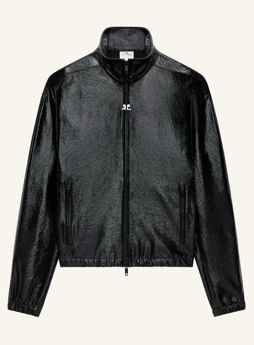 COURRÉGES | Vinyl Logo Patch Zip-up Jacket