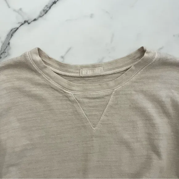 CP Shades Pam French Terry Sweatshirt beige Sz Small coastal minimalist summer