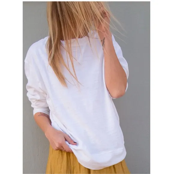 CP Shades Pam French Terry Sweatshirt beige Sz Small coastal minimalist summer