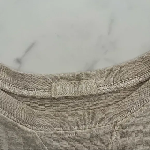 CP Shades Pam French Terry Sweatshirt beige Sz Small coastal minimalist summer