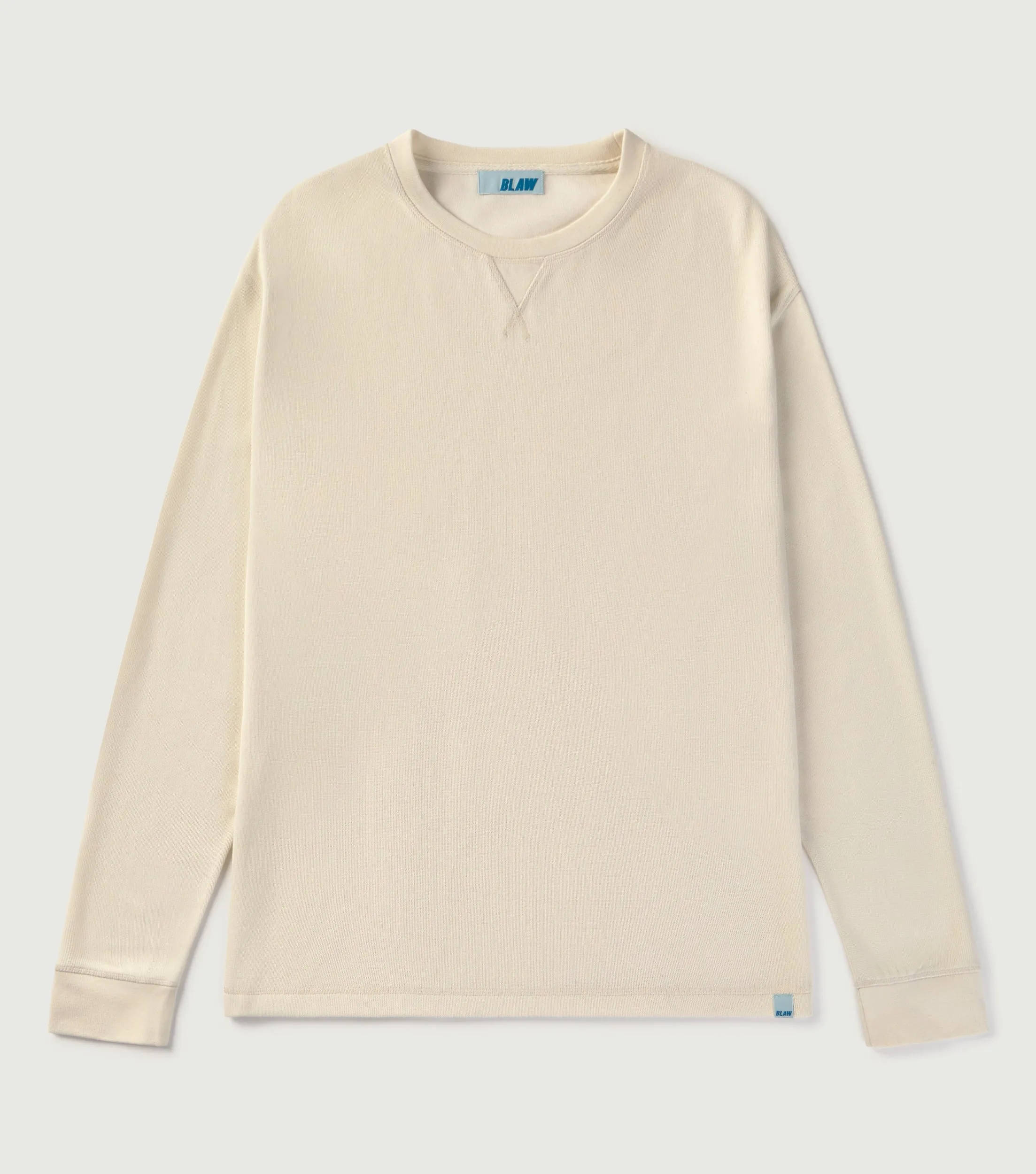 Crew Neck Ribbed Triangle Sweatshirt Ecru