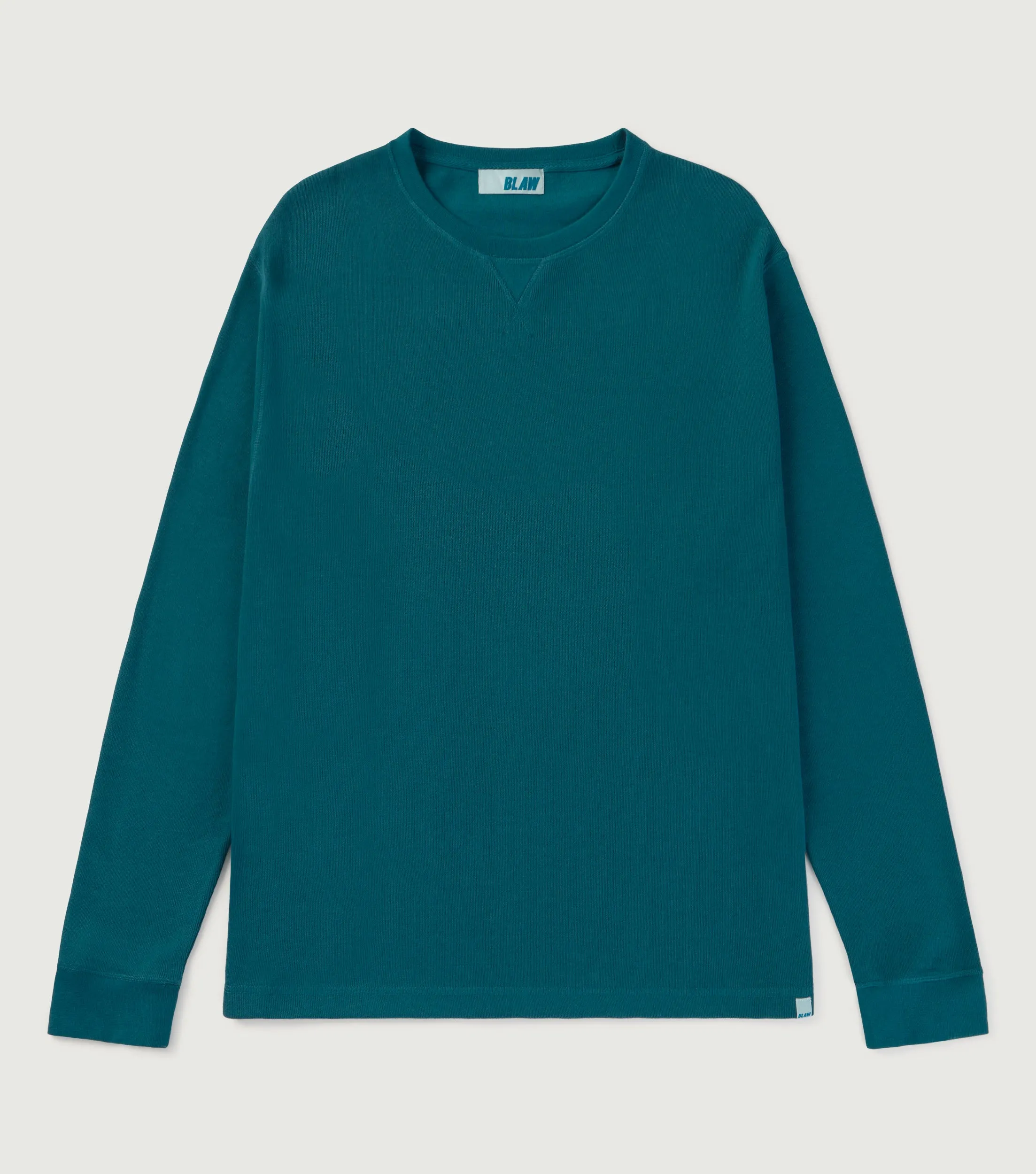 Crew Neck Ribbed Triangle Sweatshirt Petrol Blue