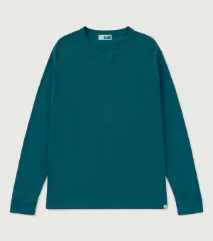 Crew Neck Ribbed Triangle Sweatshirt Petrol Blue