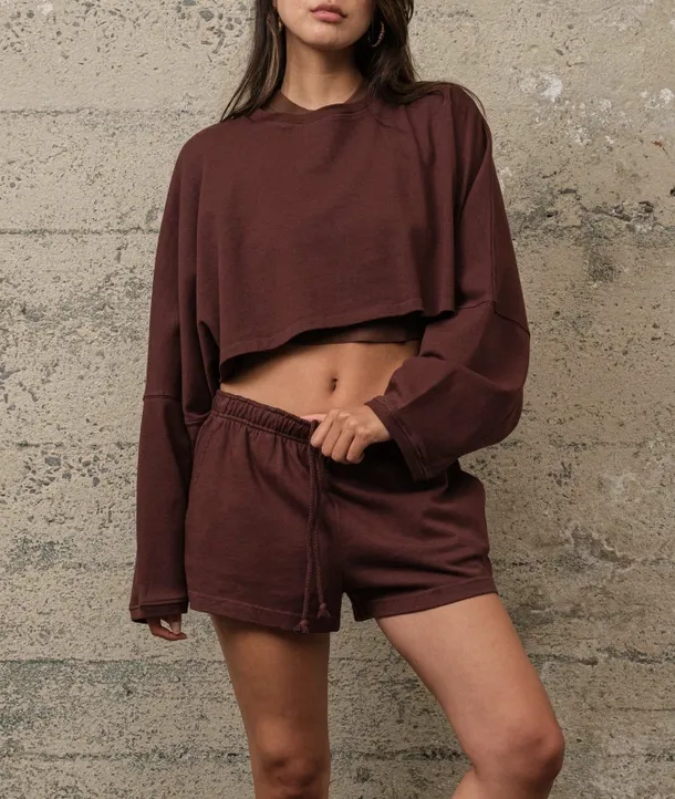 Crewneck Long Sleeve Cropped Sweatshirt