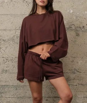 Crewneck Long Sleeve Cropped Sweatshirt