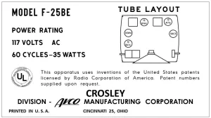 CROSLEY-F25BE