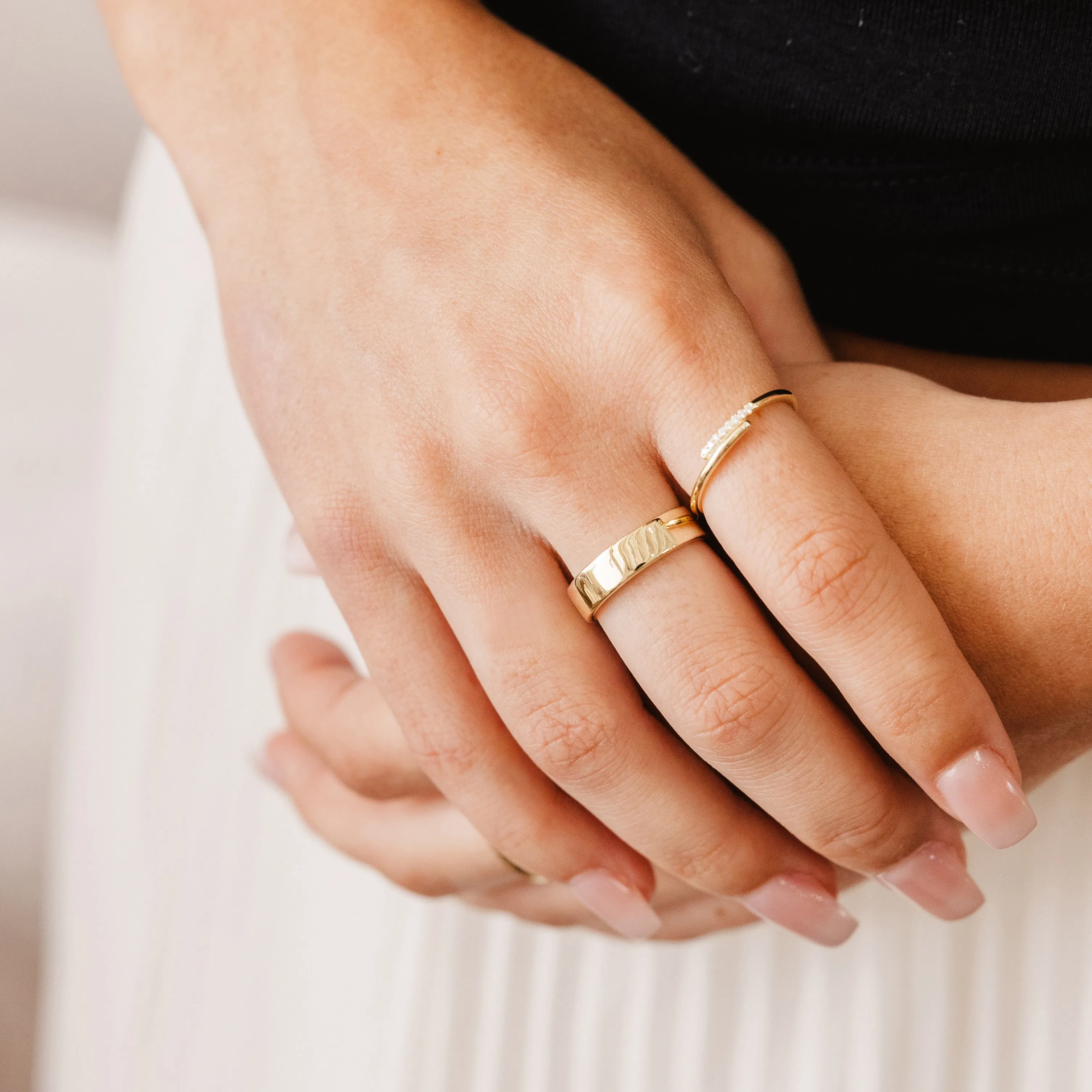 Cross over Pave set diamond band