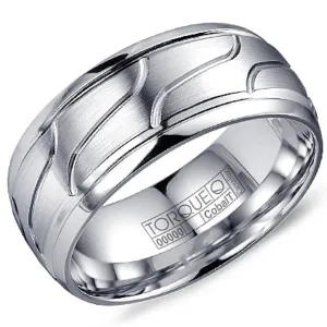CrownRing 9MM Cobalt Wave Design Wedding Band