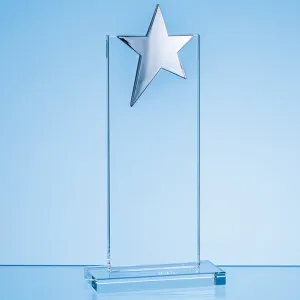 Crystal Mounted Rectangle with Silver Star Award