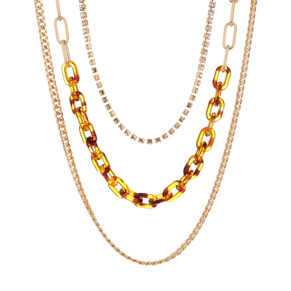 Cubic Zirconia & Resin 18K Gold-Plated Leopard-Print Necklace Set