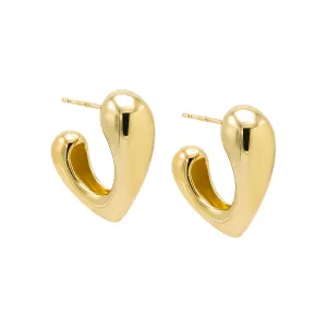 Curved Graduated V Shape Hoop Earring