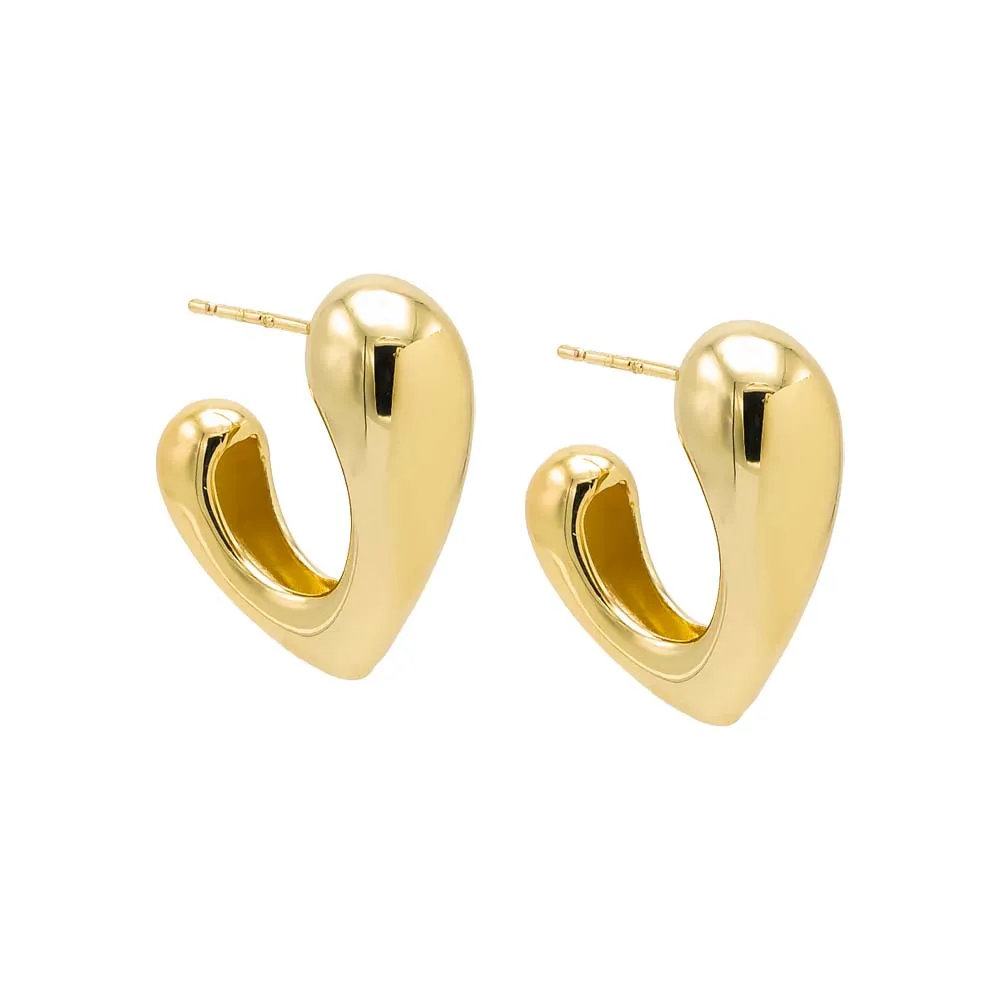 Curved Graduated V Shape Hoop Earring