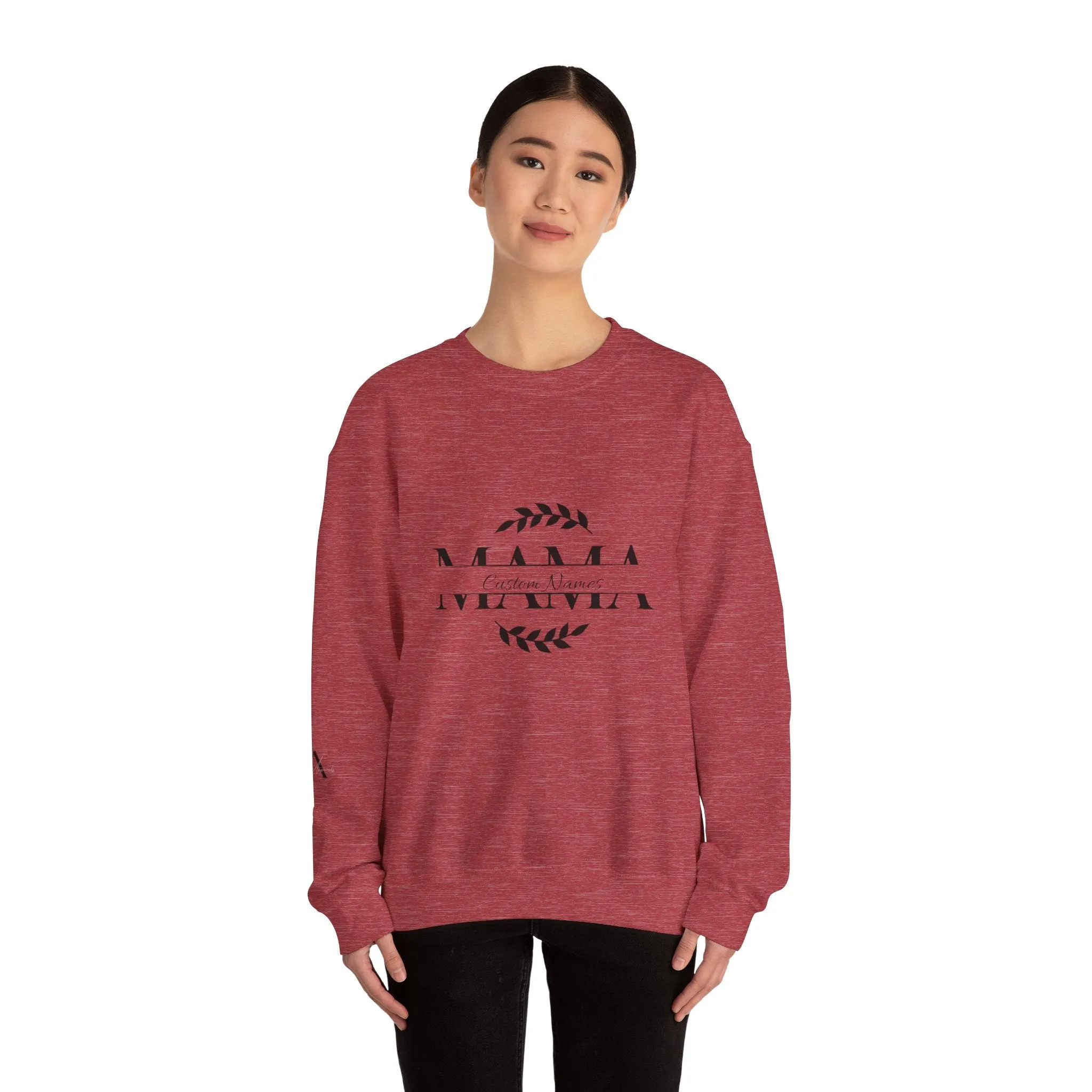 Custom Names Mama Crewnrck Sweatshirt
