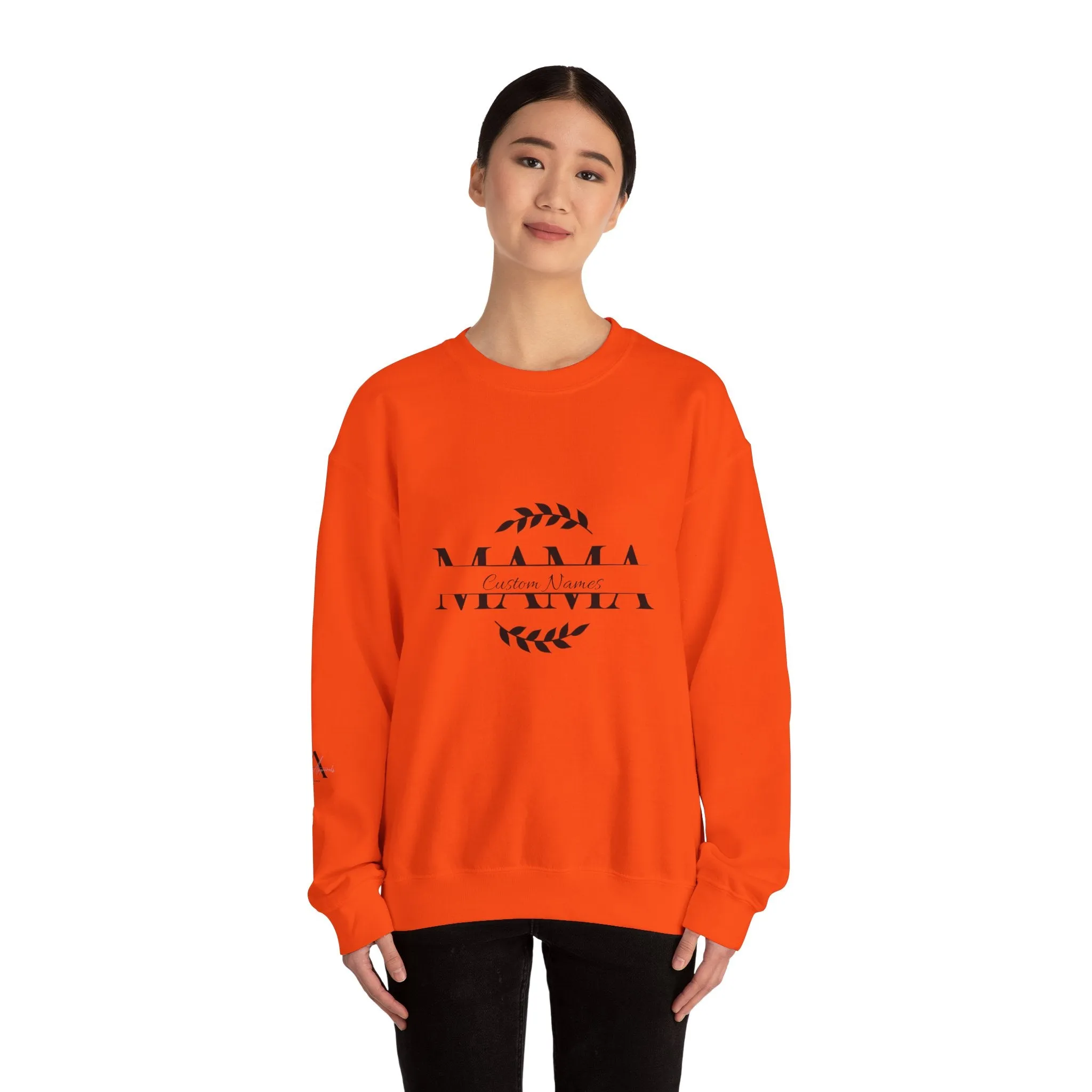 Custom Names Mama Crewnrck Sweatshirt
