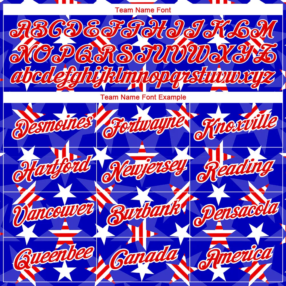 Custom Royal Red-White 3D American Flag Patriotic Performance T-Shirt