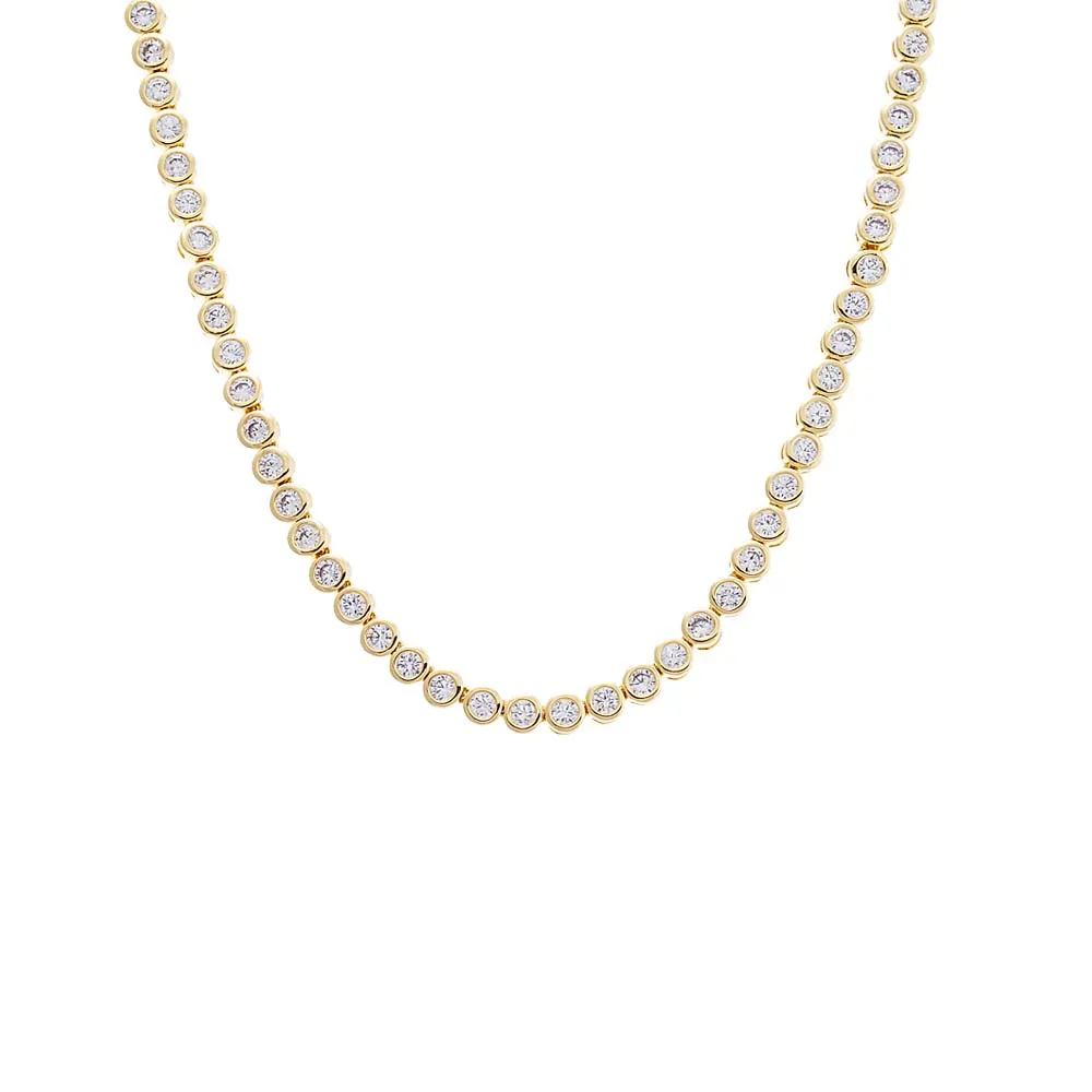 CZ Bezel Tennis Necklace