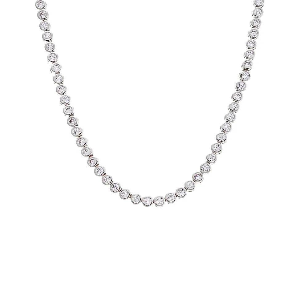 CZ Bezel Tennis Necklace