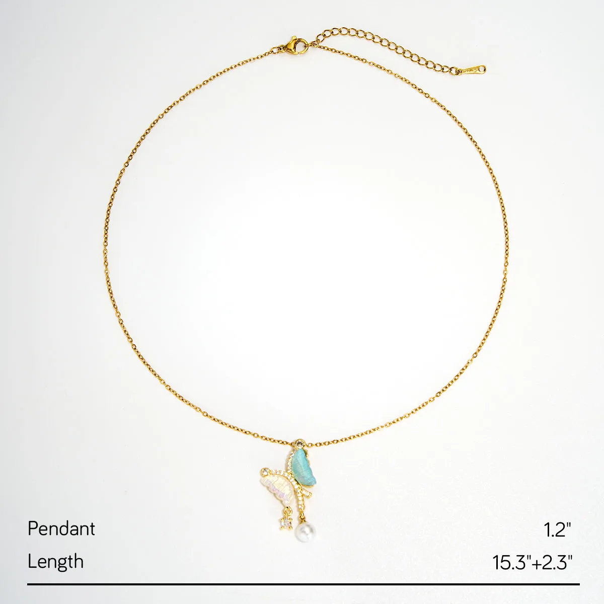 CZ Butterfly New Trend Summer Vibe Short Pendant Necklace