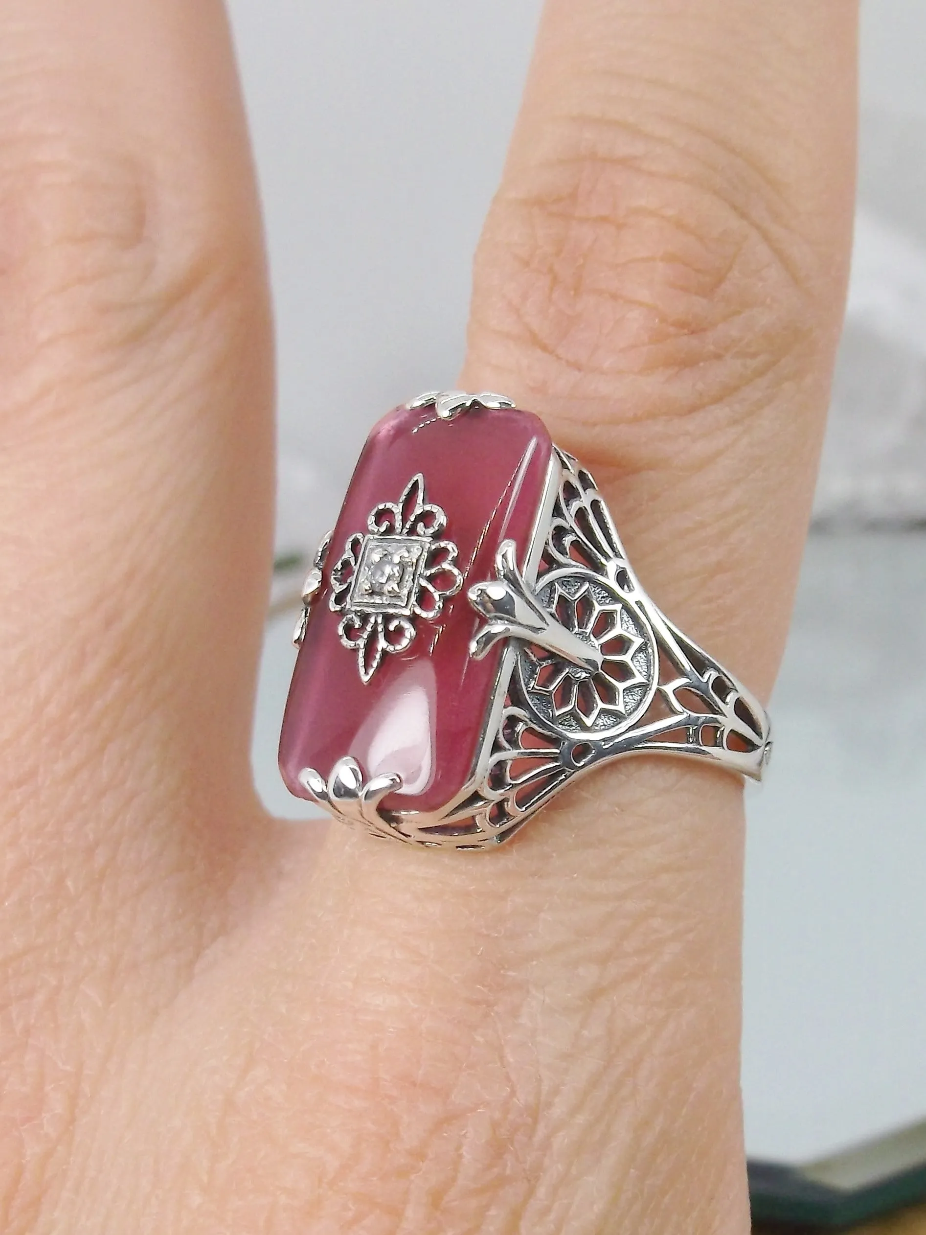 D233 Grace Ring, Embellished Filigree, Edwardian Style Jewelry #D233