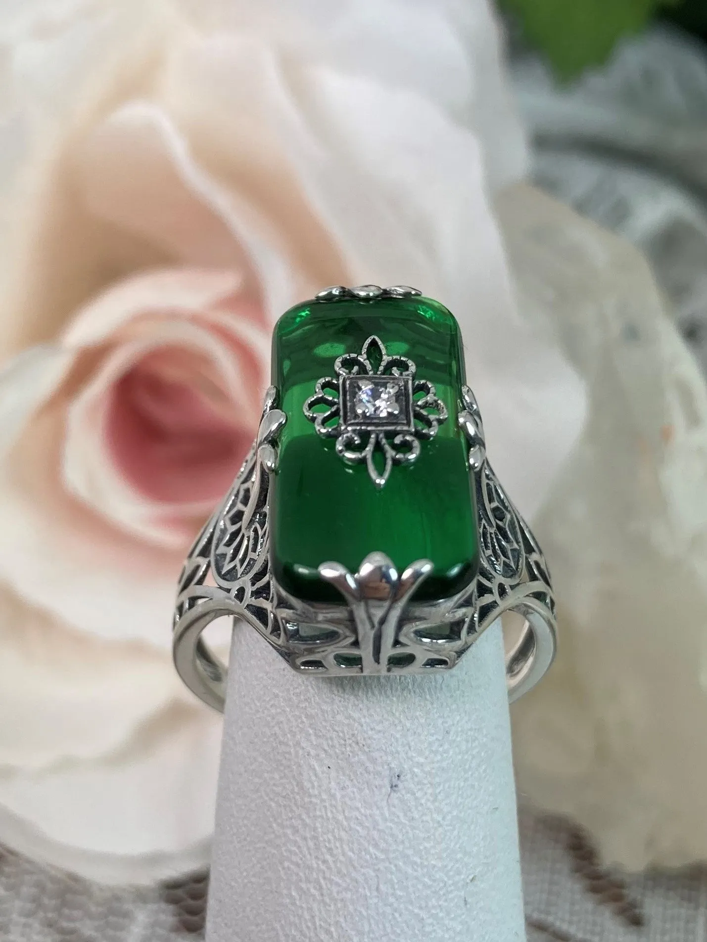 D233 Grace Ring, Embellished Filigree, Edwardian Style Jewelry #D233