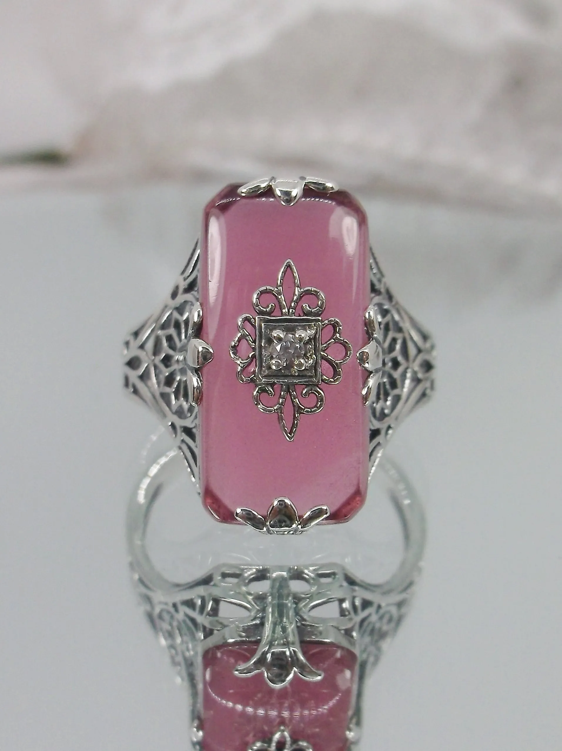 D233 Grace Ring, Embellished Filigree, Edwardian Style Jewelry #D233