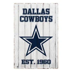 Dallas Cowboys 24x16 Established Faux  Wood Sign