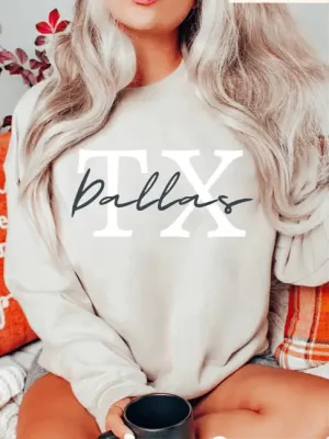 Dallas TX Sweatshirt In Sand