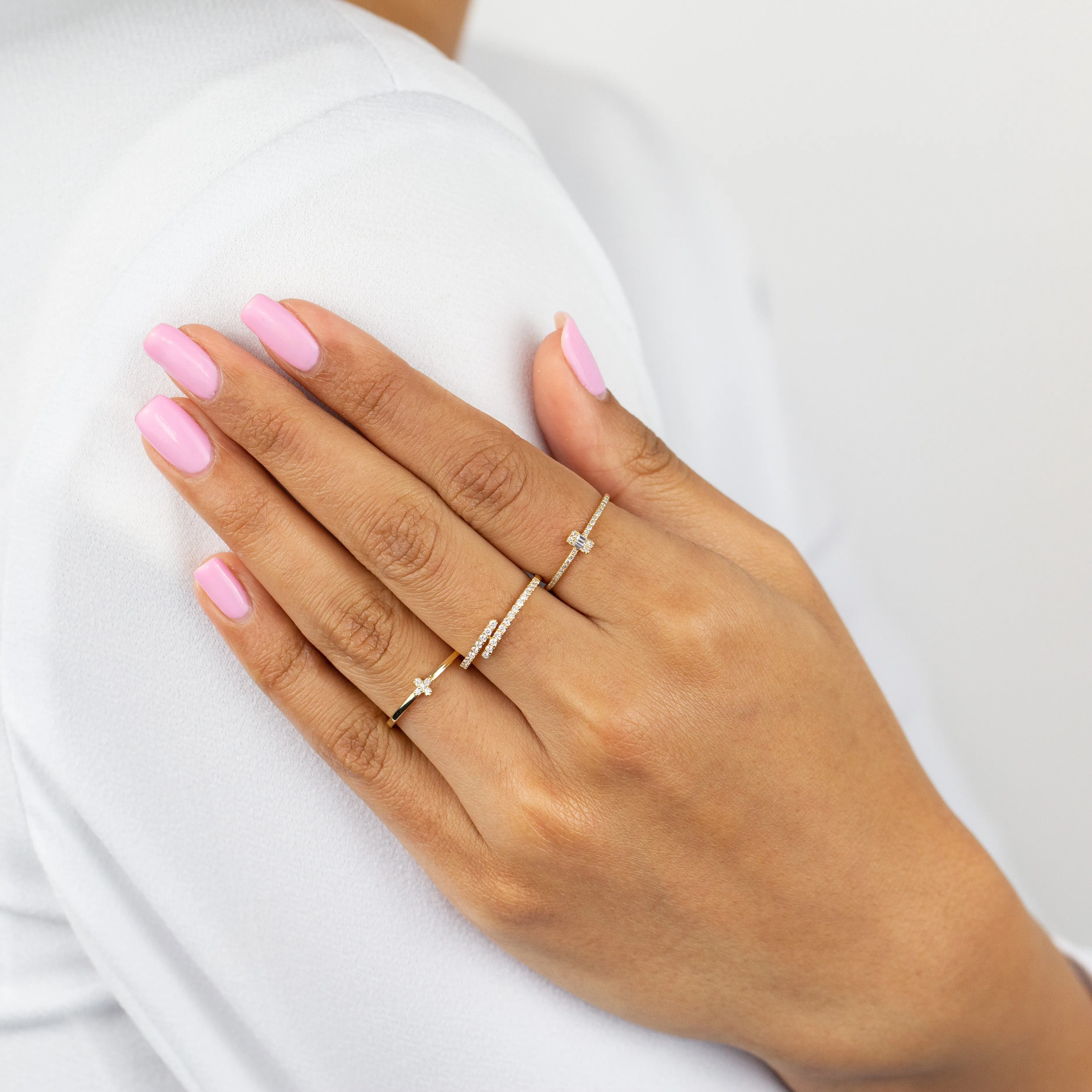 Diamond Thin Wrap Ring 14K