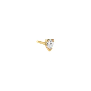 Diamond Tiny Teardrop Stud Earring 14K