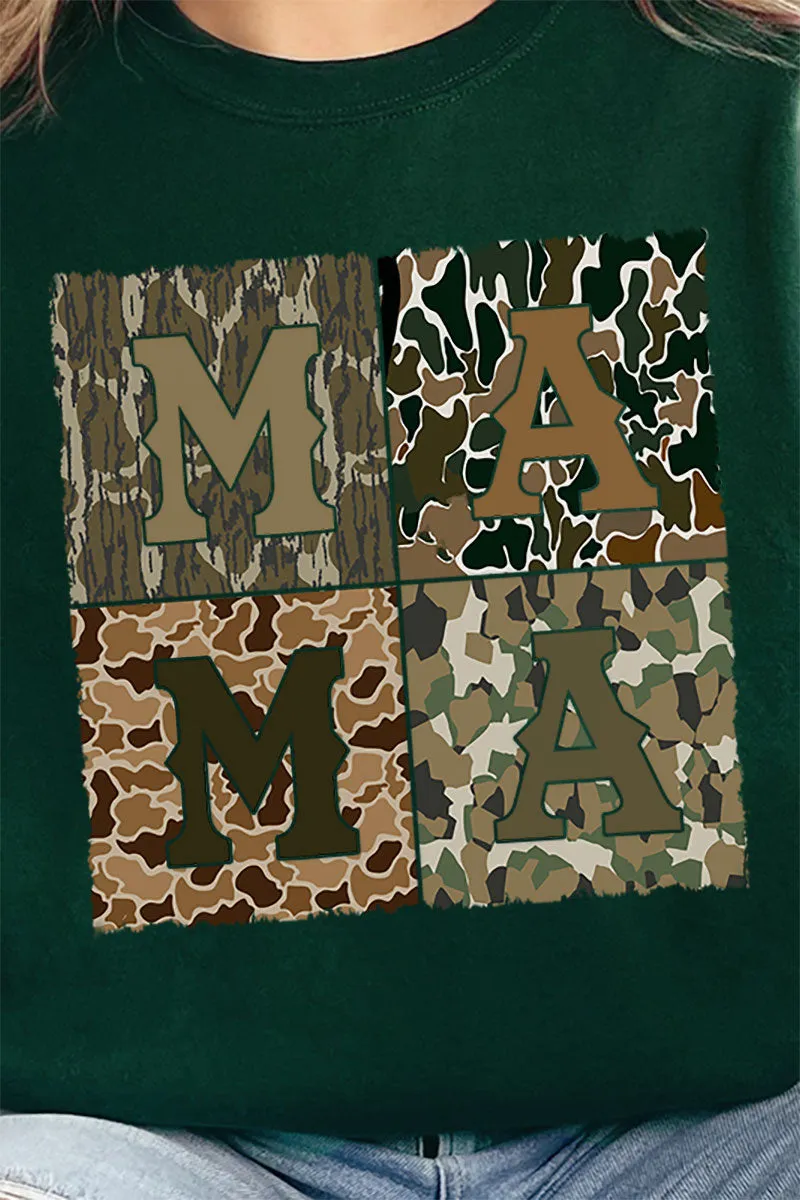 Distressed Camo Mama Heavy-weight Crew Sweatshirt