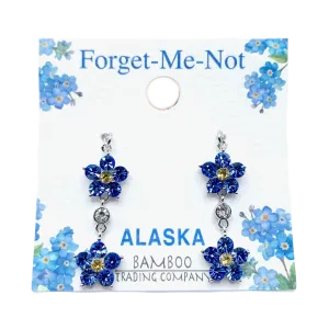 Double Forget-Me-Not Sparkle Dangle Earrings