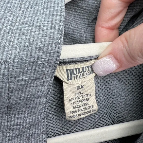 Duluth Trading Co Gray Sleeveless Vest with Mandarin Collar 2X