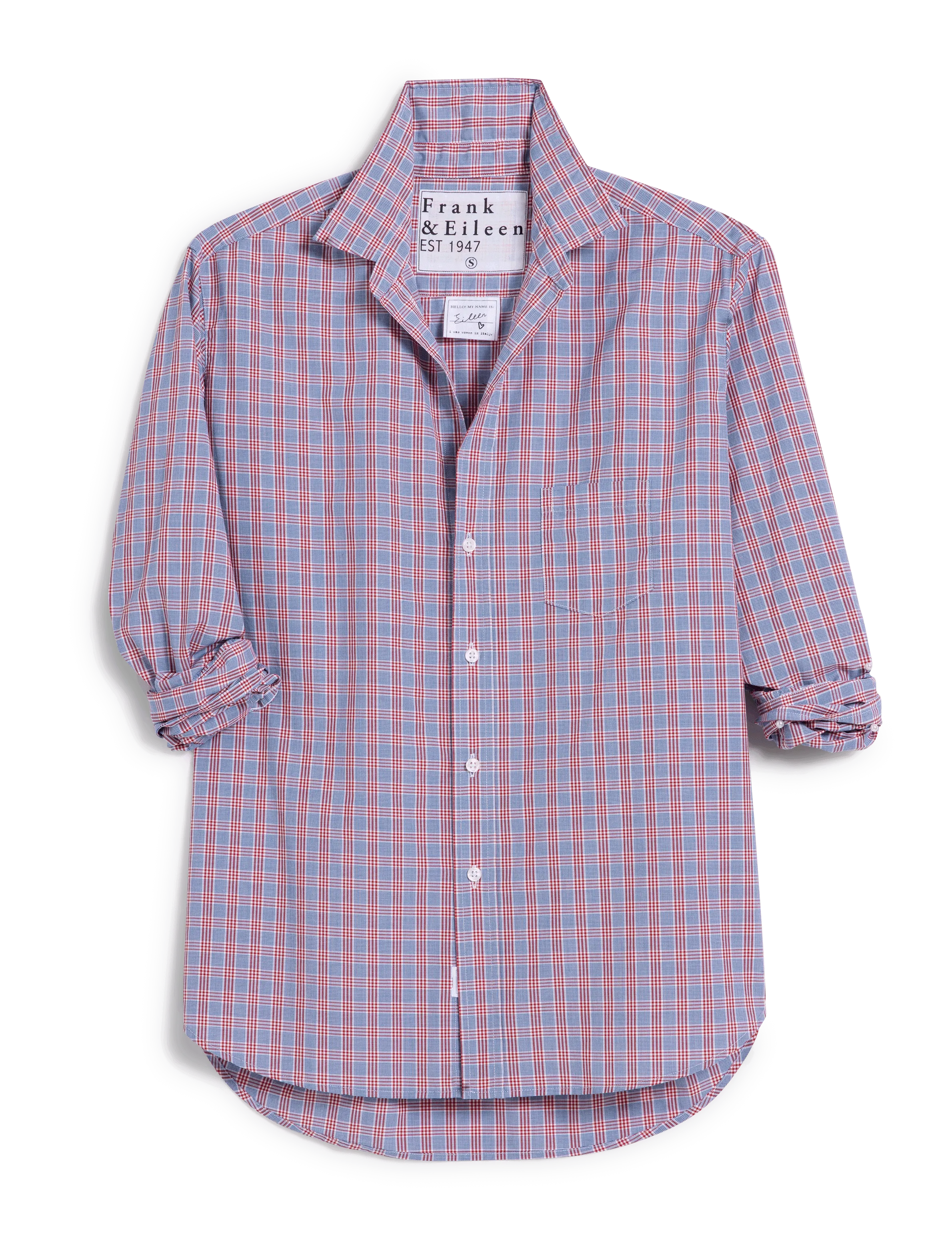 EILEEN Small Red and Blue Plaid, Italian Cotton