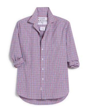 EILEEN Small Red and Blue Plaid, Italian Cotton